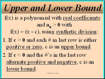 Upper and Lower Bound
