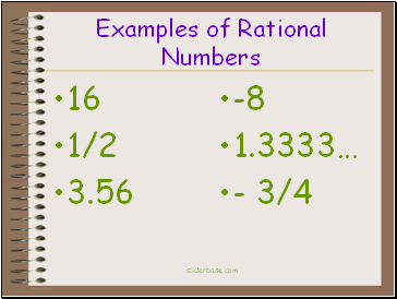 Examples of Rational Numbers
