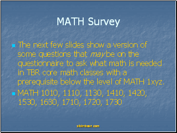 MATH Survey