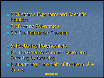 5.5 Negative Exponents and Scientific Notation