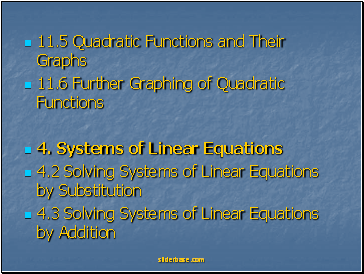 11.5 Quadratic Functions and Their Graphs