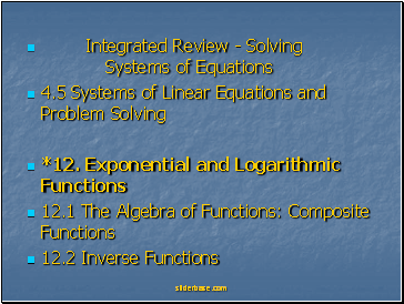 Integrated Review - Solving Systems of Equations