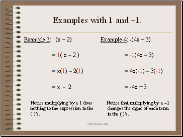 Examples with 1 and –1.