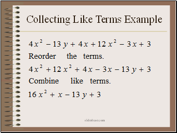 Collecting Like Terms Example