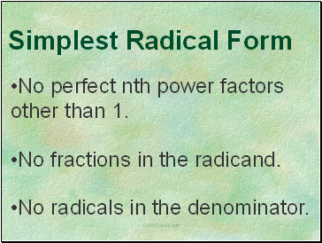 Simplest Radical Form