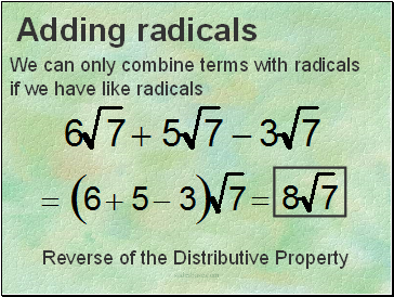 Adding radicals