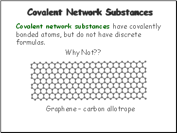 Covalent Network Substances