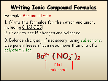 Writing Ionic Compound Formulas