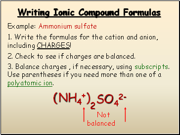 Writing Ionic Compound Formulas