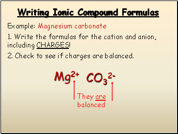 Writing Ionic Compound Formulas