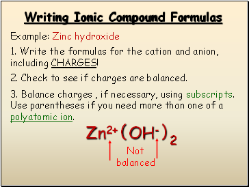 Writing Ionic Compound Formulas