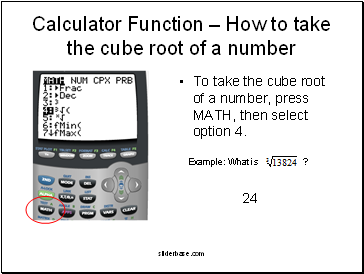 Calculator Function – How to take the cube root of a number
