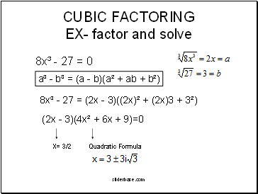 CUBIC FACTORING EX- factor and solve