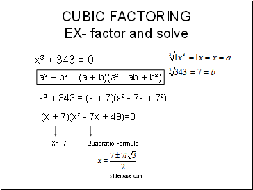 CUBIC FACTORING EX- factor and solve