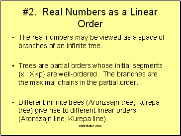 #2. Real Numbers as a Linear Order