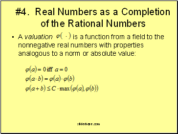 #4. Real Numbers as a Completion of the Rational Numbers