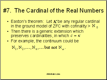 #7. The Cardinal of the Real Numbers