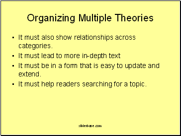 Organizing Multiple Theories