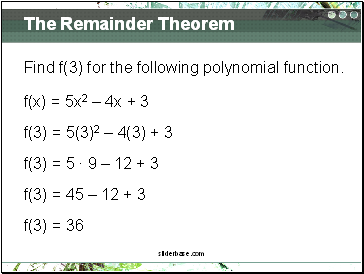 The Remainder Theorem