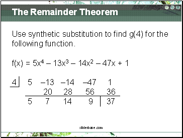 The Remainder Theorem