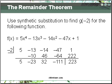 The Remainder Theorem