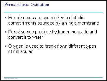 Peroxisomes: Oxidation