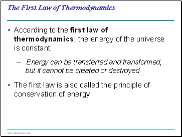 The First Law of Thermodynamics