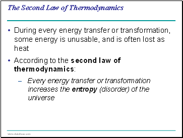 The Second Law of Thermodynamics