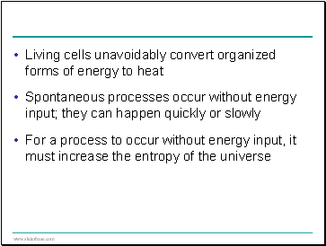 Living cells unavoidably convert organized forms of energy to heat