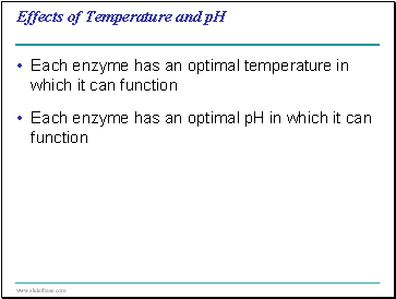 Effects of Temperature and pH