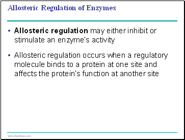 Allosteric Regulation of Enzymes