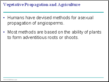 Vegetative Propagation and Agriculture