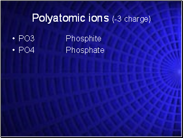 Polyatomic ions (-3 charge)