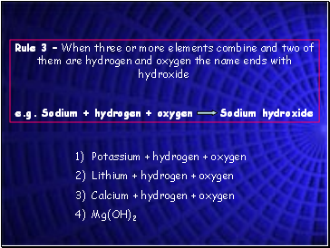 Potassium + hydrogen + oxygen