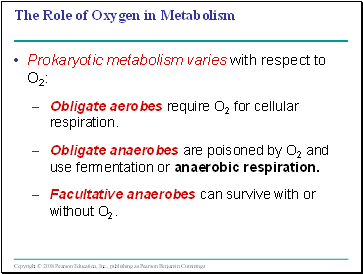 The Role of Oxygen in Metabolism
