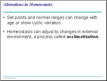 Alterations in Homeostasis