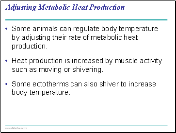 Adjusting Metabolic Heat Production