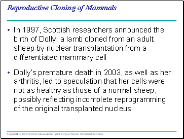 Reproductive Cloning of Mammals