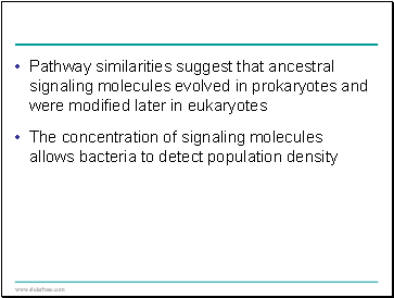 Pathway similarities suggest that ancestral signaling molecules evolved in prokaryotes and were modified later in eukaryotes