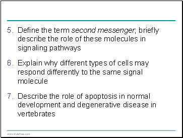 Define the term second messenger; briefly describe the role of these molecules in signaling pathways