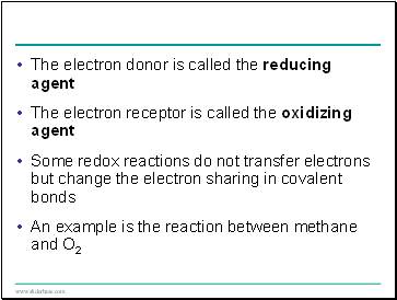 The electron donor is called the reducing agent