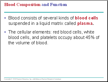 Blood Composition and Function