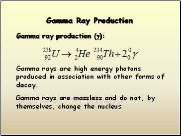 Gamma Ray Production