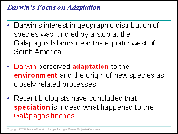 Darwin’s Focus on Adaptation