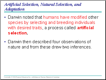 Artificial Selection, Natural Selection, and Adaptation