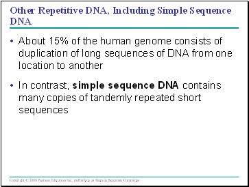 Other Repetitive DNA, Including Simple Sequence DNA