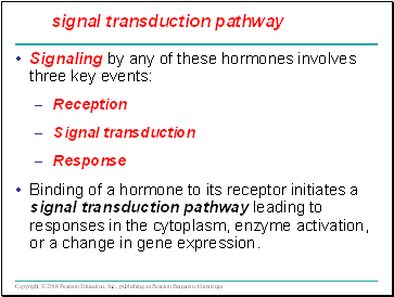 Signaling by any of these hormones involves three key events:
