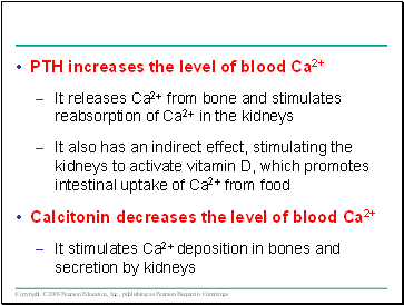 PTH increases the level of blood Ca2+