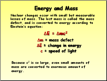 Energy and Mass