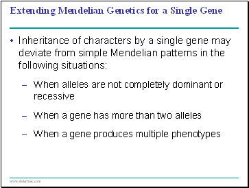 Extending Mendelian Genetics for a Single Gene